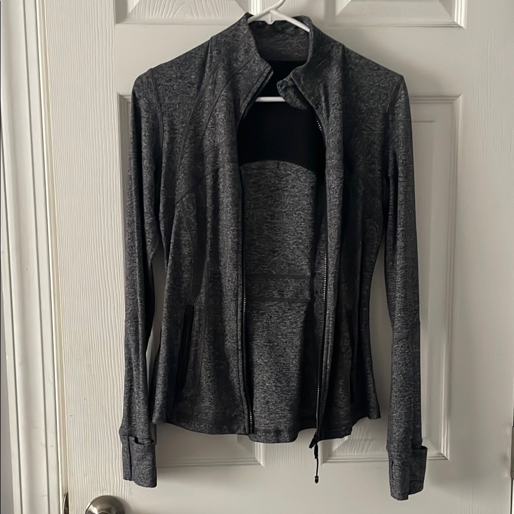 Lululemon Athletica Gray Athletic Jacket Full-Zip Stretch